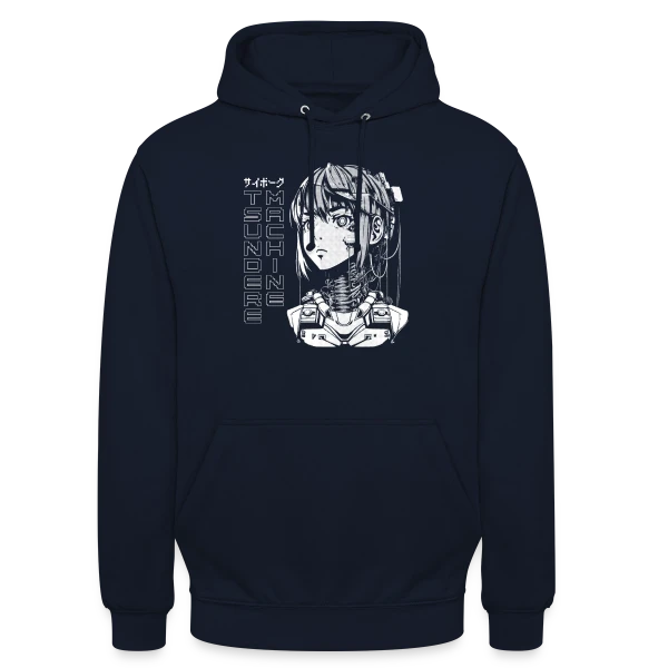Cyber Girl Tsundere Manga : Buste Cyborg Féminin sur Sweat-shirt à capuche unisexe