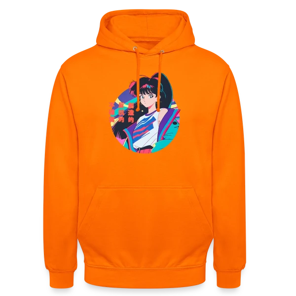 Fille Anime Rétro 80s/90s Windbreaker sur Sweat-shirt à capuche unisexe