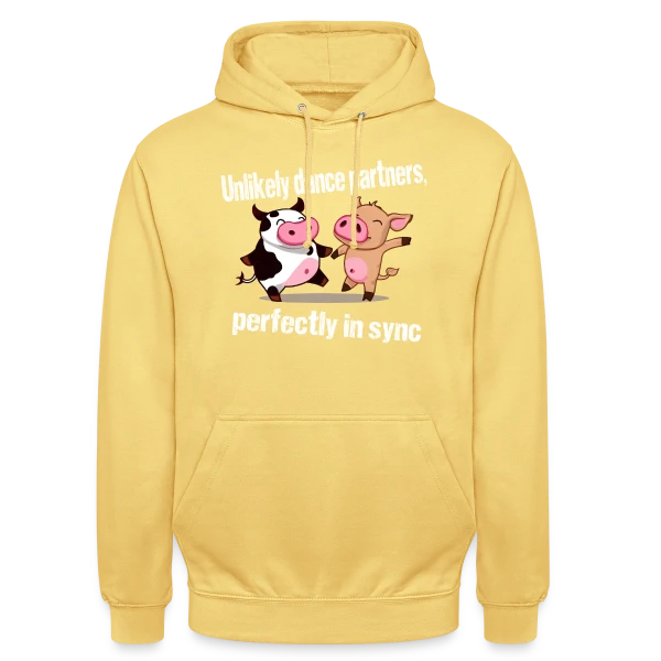 Vache et Cochon Danseurs sur Sweat-shirt à capuche unisexe