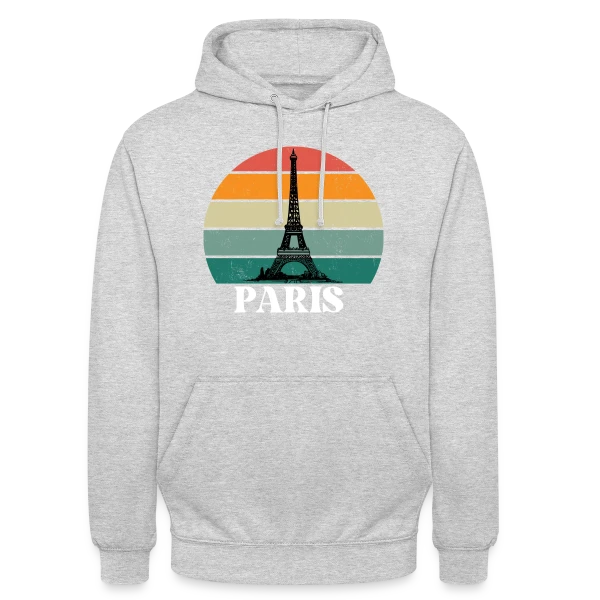Tour Eiffel Rétro Sunset sur Sweat-shirt à capuche unisexe