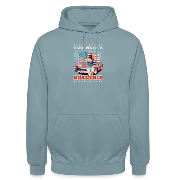 Roadtrip Américain Rétro sur Sweat-shirt à capuche unisexe