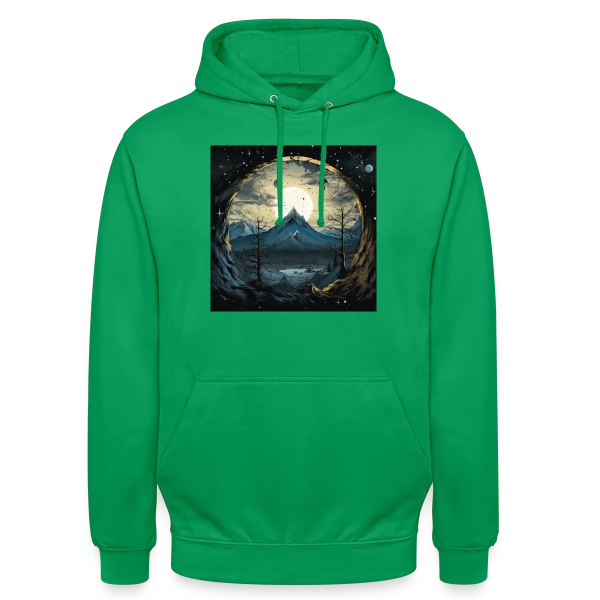 Paysage Montagneux sous la Lune sur Sweat-shirt à capuche unisexe
