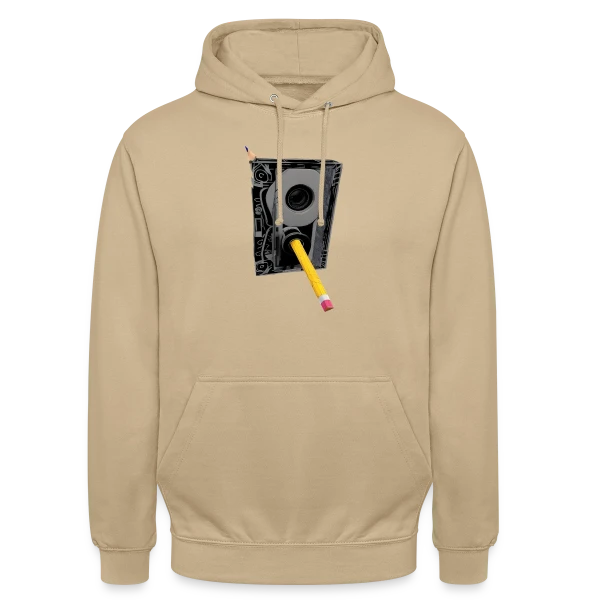 Cassette Détaillée Crayon Jaune sur Sweat-shirt à capuche unisexe