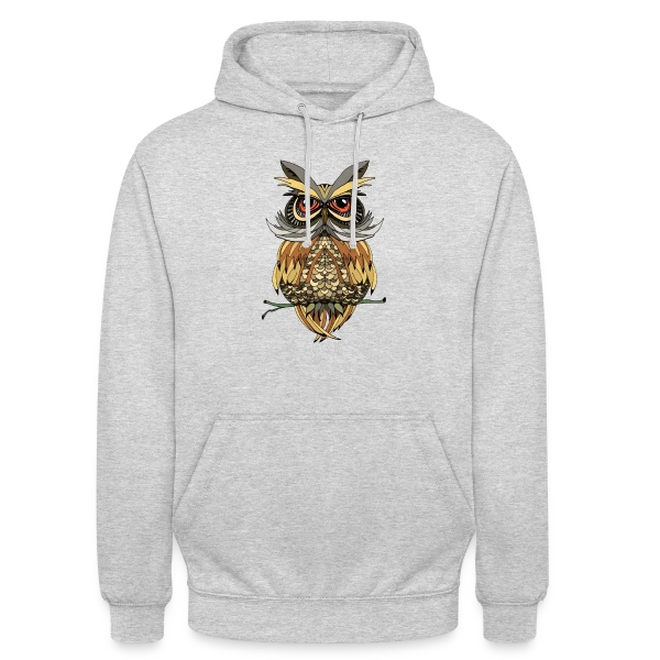 Hibou Majestueux Stylisé sur Sweat-shirt à capuche unisexe