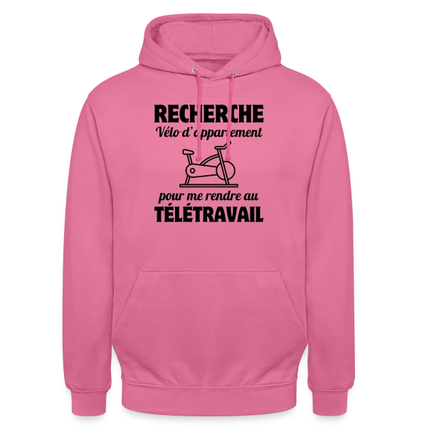 Humour Télétravail : La Vie au Bureau à Distance sur Sweat-shirt à capuche unisexe
