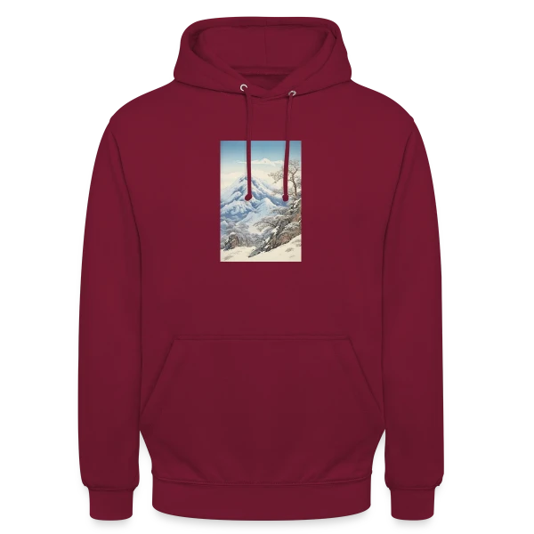 Paysage d'Hiver Asiatique Style Anime Vintage sur Sweat-shirt à capuche unisexe