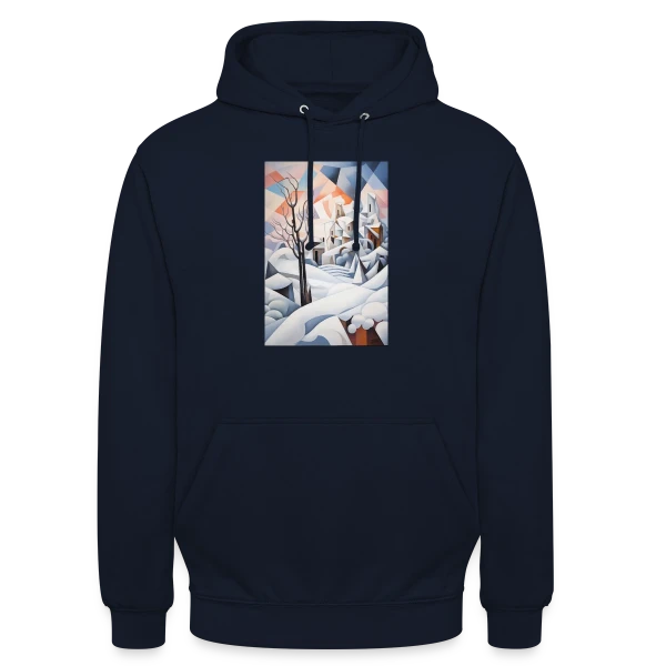 Paysage Hivernal Géométrique sur Sweat-shirt à capuche unisexe
