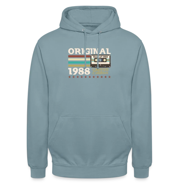 Anniversaire Vintage 1988 sur Sweat-shirt à capuche unisexe