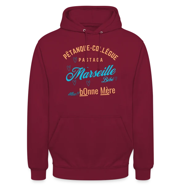 Mots Doux de Marseille sur Sweat-shirt à capuche unisexe