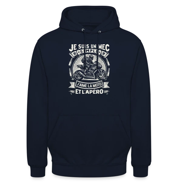 Humour Moto & Apéro - Pour Mec Simple sur Sweat-shirt à capuche unisexe