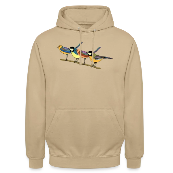 Quatre Oiseaux Colorés sur Sweat-shirt à capuche unisexe