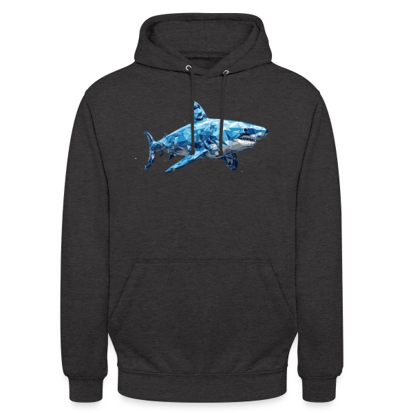 Grand Requin Blanc sur Sweat-shirt à capuche unisexe