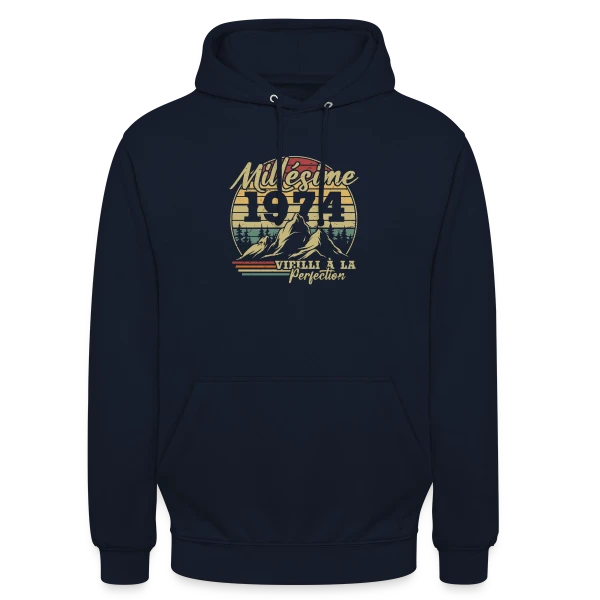 Millésime 1974 Vieilli à la Perfection sur Sweat-shirt à capuche unisexe