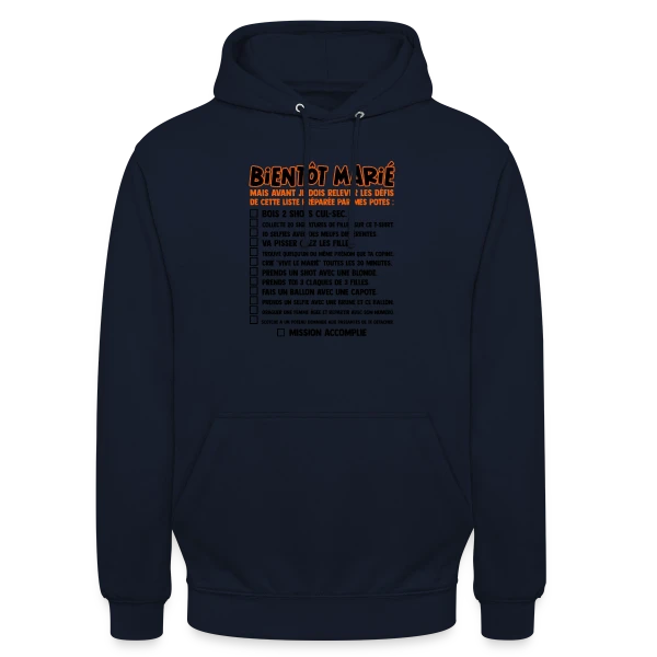 Défis EVG Futur Marié sur Sweat-shirt à capuche unisexe