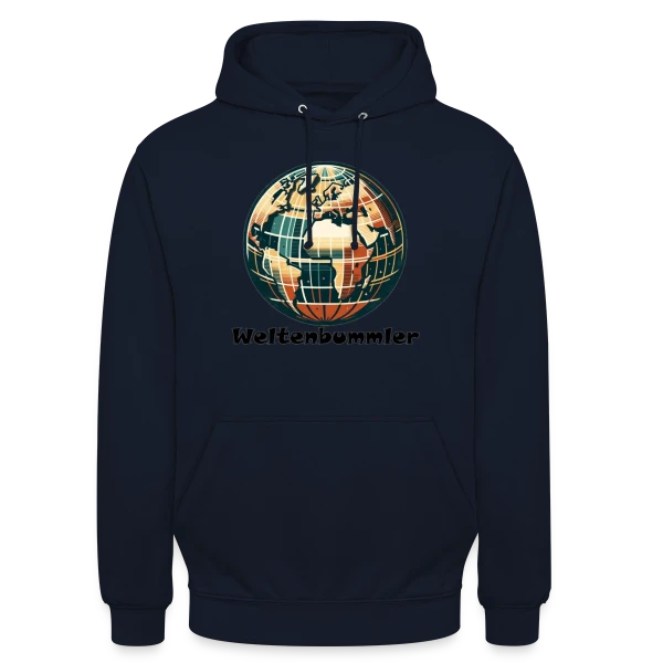Globe Vintage Explorateur sur Sweat-shirt à capuche unisexe
