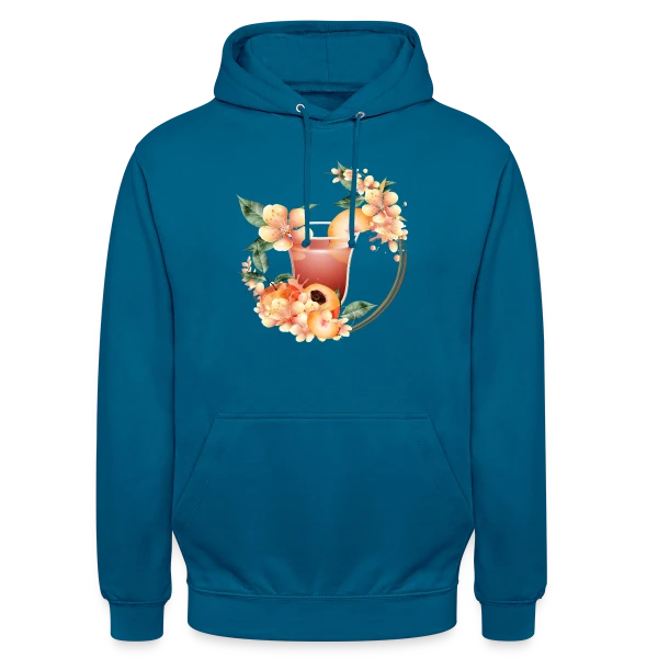 Cocktail Pêche en Fleurs: Douceur Estivale sur Sweat-shirt à capuche unisexe