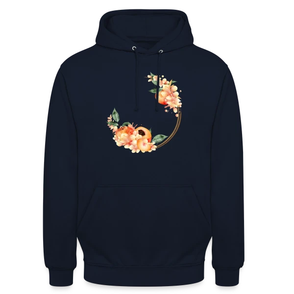 Pêche et Fleur en Couronne Tendance sur Sweat-shirt à capuche unisexe