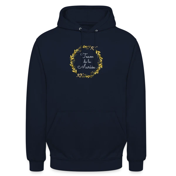 Team de la Mariée EVJF : T-shirt Couronne de Fleurs pour Enterrement de Vie de Jeune Fille sur Sweat-shirt à capuche unisexe