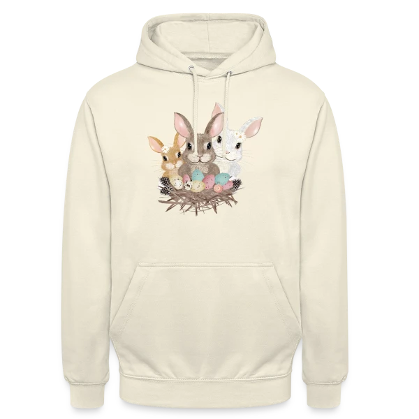 Famille de Lapins de Pâques Pastel Adorables sur Sweat-shirt à capuche unisexe