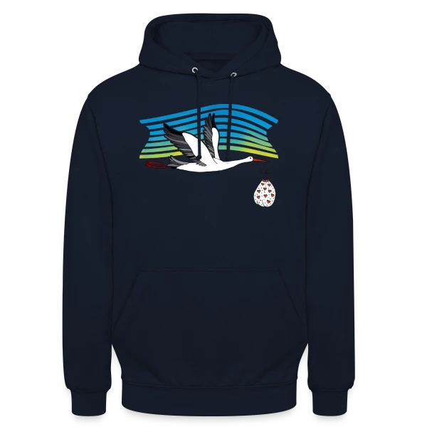 Cigogne Majestueuse sur Sweat-shirt à capuche unisexe