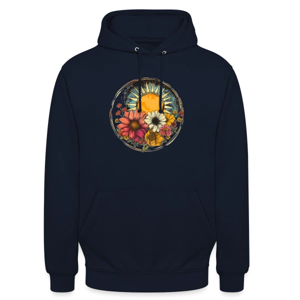 Soleil Floral Bohème sur Sweat-shirt à capuche unisexe
