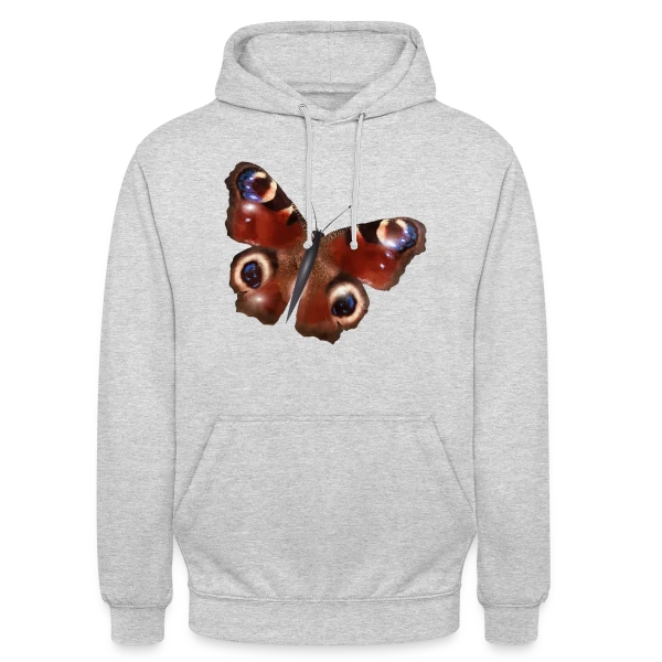 Élégance du Papillon Paon sur Sweat-shirt à capuche unisexe