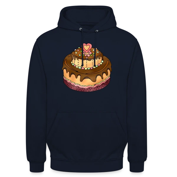 Gâteau Festif sur Sweat-shirt à capuche unisexe