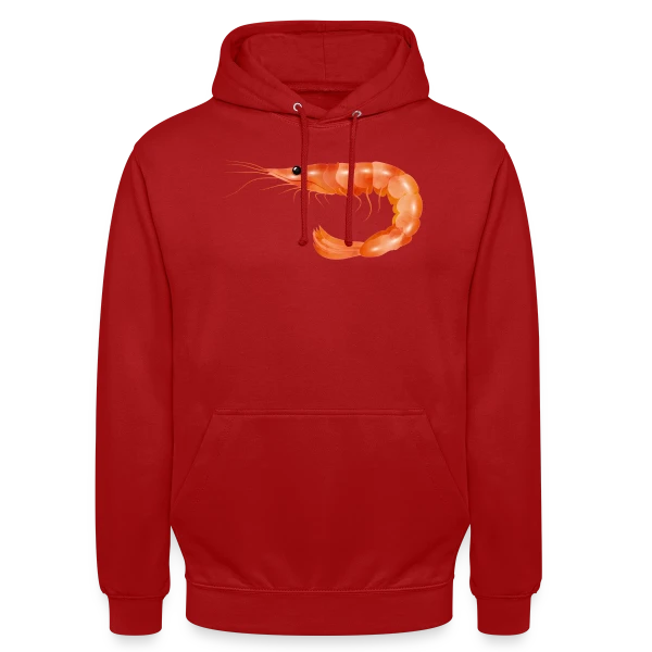 Crevette Rose Scampi Style Croquis sur Sweat-shirt à capuche unisexe