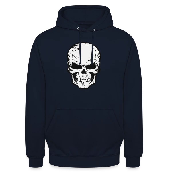 Crâne Sinistre et Malicieux sur Sweat-shirt à capuche unisexe
