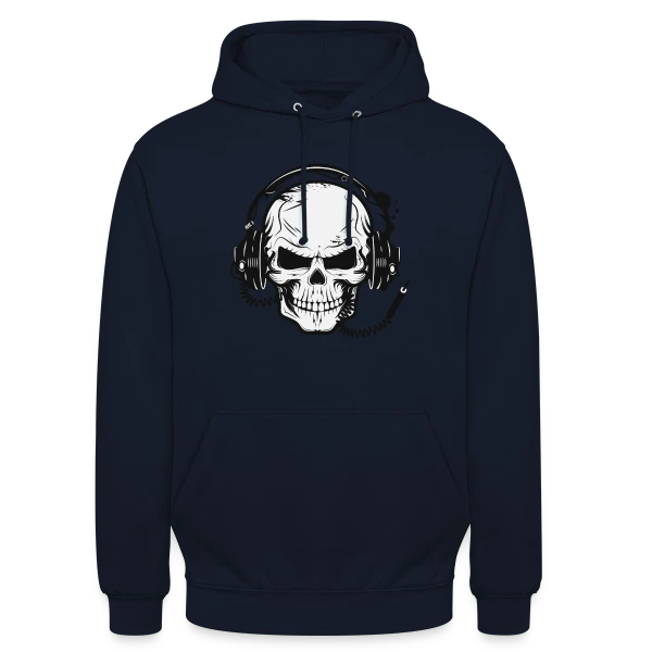 Tête de Mort Casque Audio - Esprit Rock sur Sweat-shirt à capuche unisexe