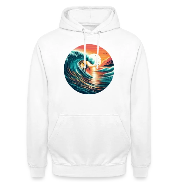 Sunset Surfer | T-Shirt Ambiance Plage & Coucher de Soleil sur Sweat-shirt à capuche unisexe