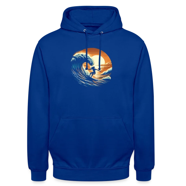 Sunset Surfing Girl - Vague & Coucher de Soleil sur Sweat-shirt à capuche unisexe