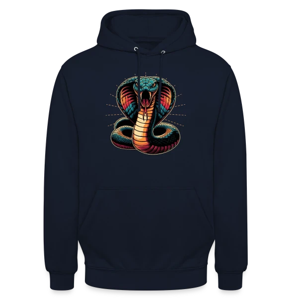 Cobra Royal Éclatant : Style Dynamique et Vives Couleurs sur Sweat-shirt à capuche unisexe