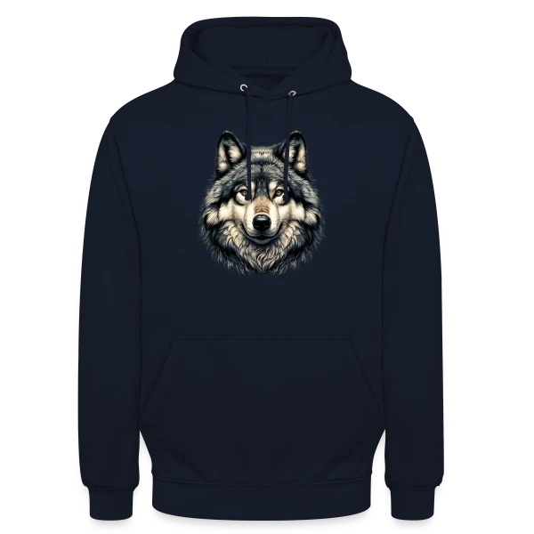 Tête de Loup Réaliste sur Sweat-shirt à capuche unisexe