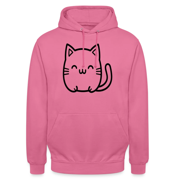Chat Kawaii Souriant sur Sweat-shirt à capuche unisexe