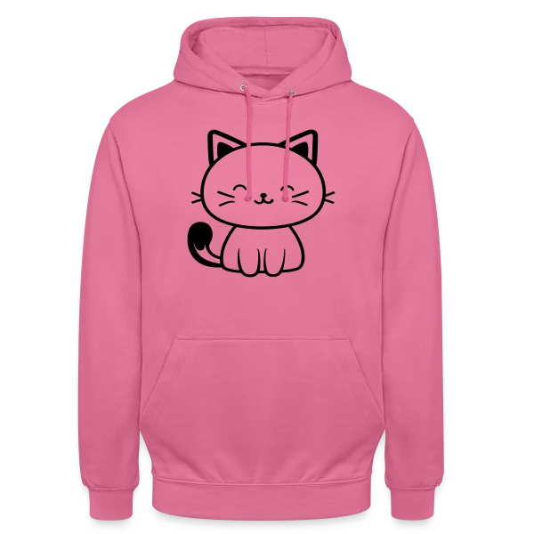 Chaton Kawaii Souriant sur Sweat-shirt à capuche unisexe