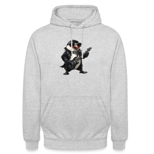 Pinguin Rocker Guitariste Heavy Metal sur Sweat-shirt à capuche unisexe