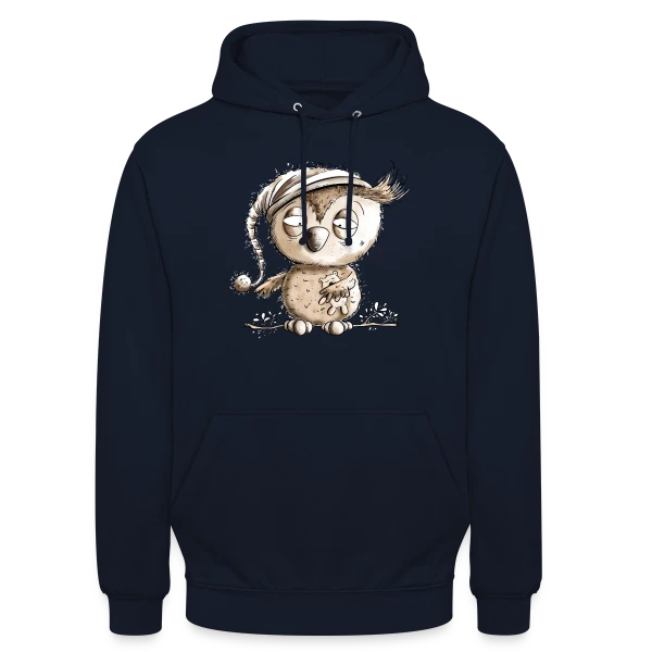 Petite Chouette de Nuit Endormie sur Sweat-shirt à capuche unisexe