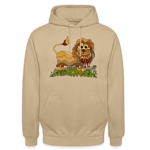 Lion Joyeux Prairie Fleurie sur Sweat-shirt à capuche unisexe
