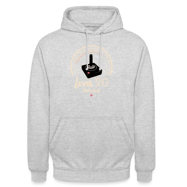 Gaming "Niveau 20 Débloqué" - Rétro Anniversaire sur Sweat-shirt à capuche unisexe