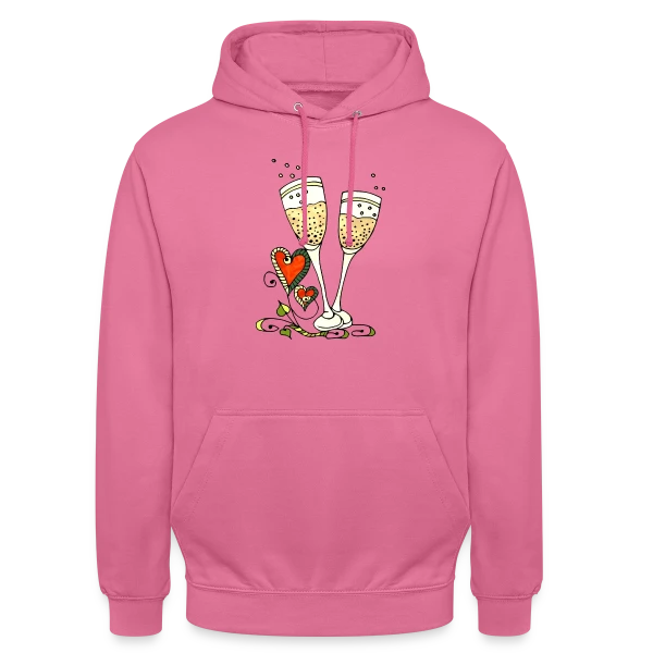 Verres Cœurs & Fêtes sur Sweat-shirt à capuche unisexe