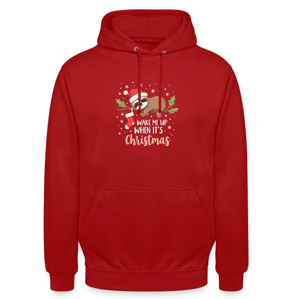Noël Paresseux Endormi - Réveille-moi pour Noël sur Sweat-shirt à capuche unisexe