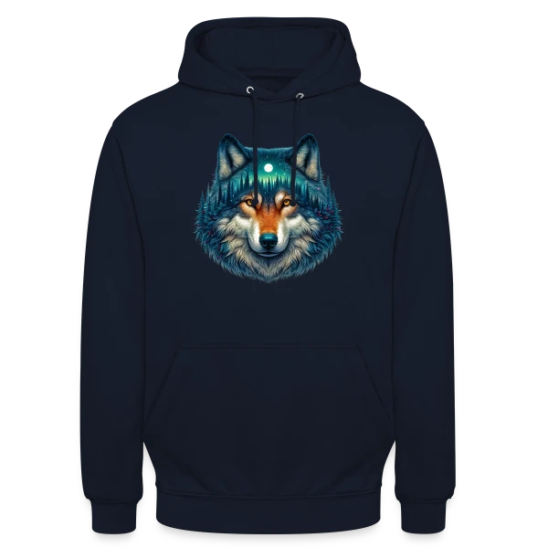 Loup Forêt Étoilée sur Sweat-shirt à capuche unisexe