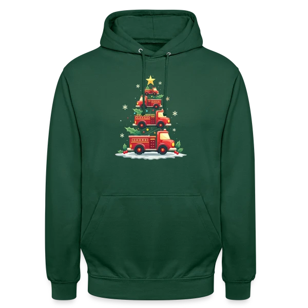 Camion de Pompiers Amusant - Noël sur Sweat-shirt à capuche unisexe