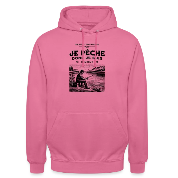 Je Pêche, Je Suis Heureux : T-shirt Éloquent sur Sweat-shirt à capuche unisexe
