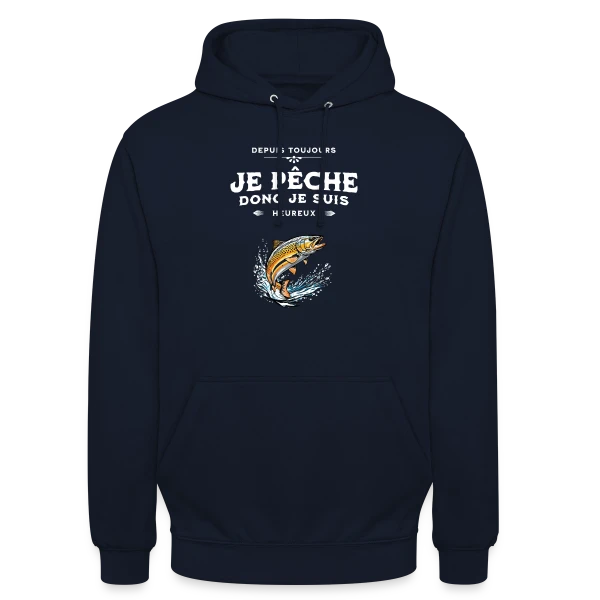 Pêche & Bonheur : Le T-shirt Coloré sur Sweat-shirt à capuche unisexe