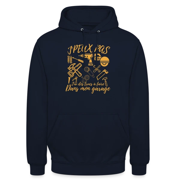 'J'Peux Pas J'Ai Bricolage' - Humour Papa Bricoleur sur Sweat-shirt à capuche unisexe