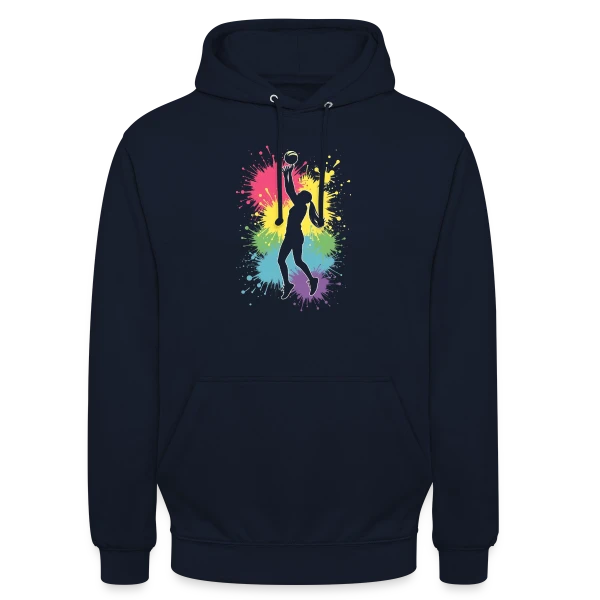 Passion Volley-ball Féminin - Joueuse avec Cœur sur Sweat-shirt à capuche unisexe