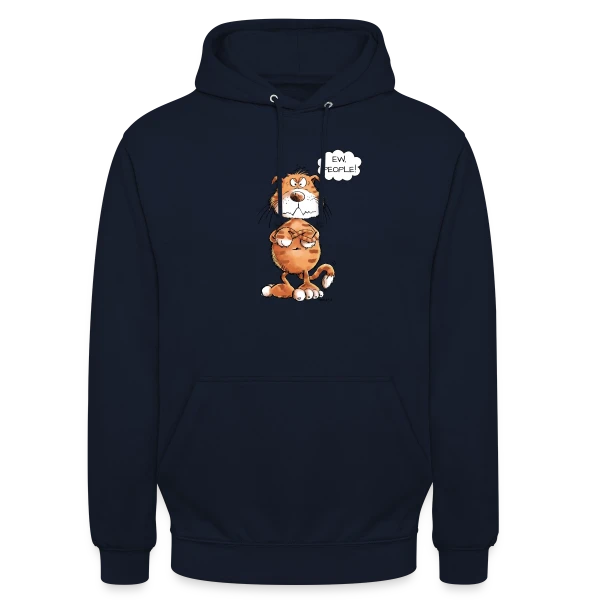 Chat grincheux rouge "Ew People" - Sarcasme félin sur Sweat-shirt à capuche unisexe