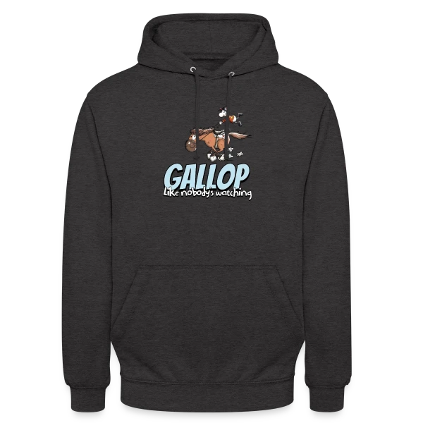Galope comme si personne ne te regardait - Cheval Cartoon sur Sweat-shirt à capuche unisexe